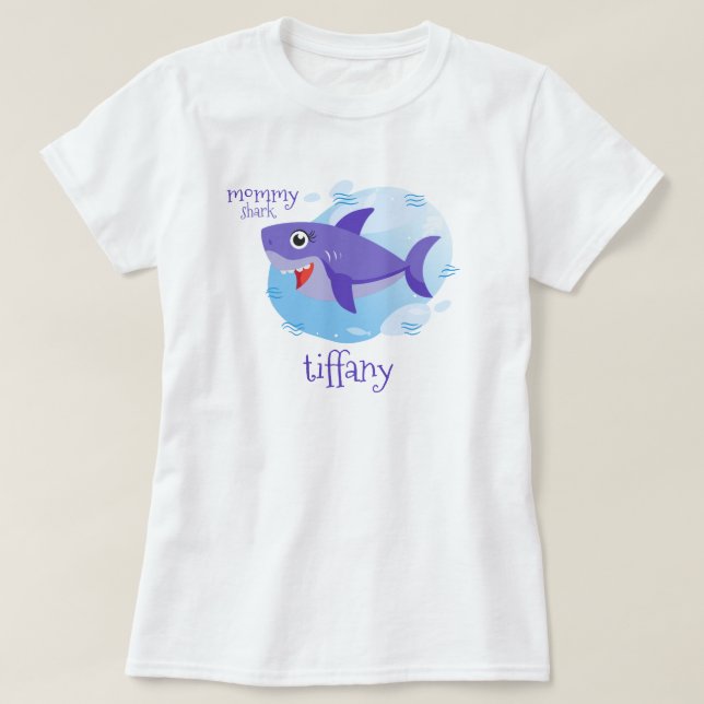 T-shirt Requin mauve maman (Design devant)