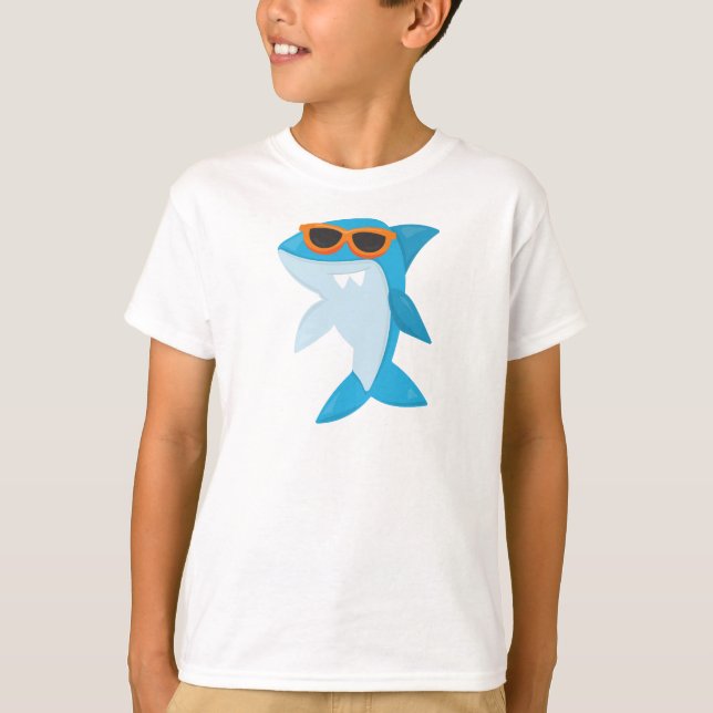 T-shirt Requin mignon, Requin Cool, Requin Aux Lunettes De (Devant)