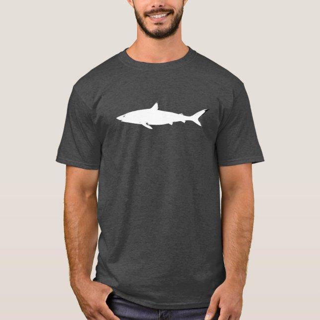 T-shirt requin-nageur noir blanc (Devant)
