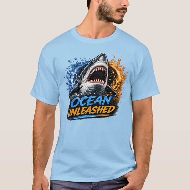 T-shirt Requin Ocean Unleashed – Éclaboussure audacieuse b (Devant)