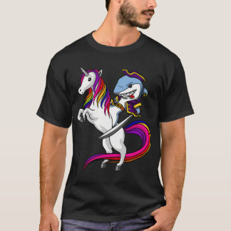 T-shirt Requin Pirate Chevauchant Licorne