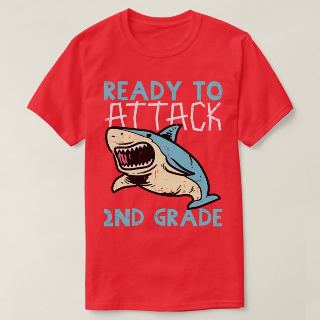 T-shirt Requin prêt à attaquer 2e année 2e première journé (Design devant)