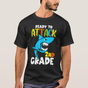 T-shirt Requin Prêt À Attaquer 2E Année Premier Jour De L'