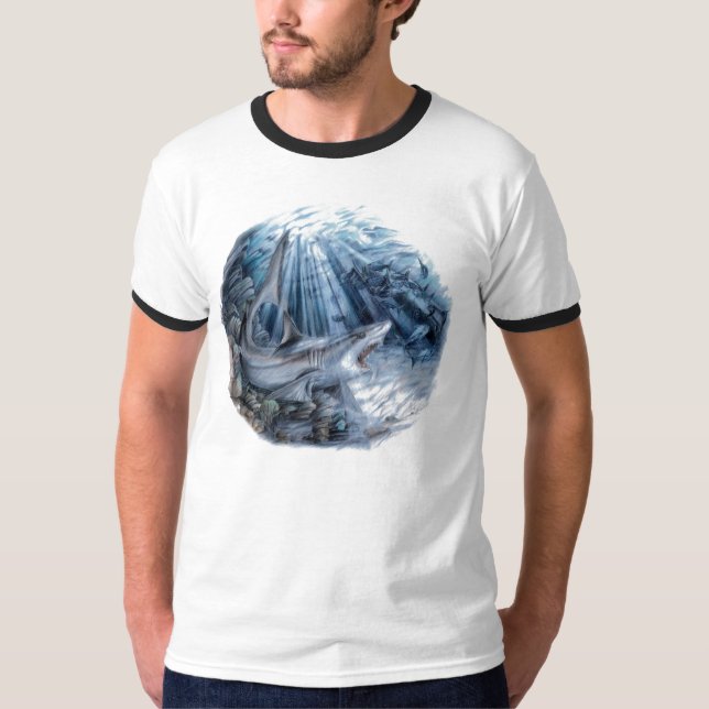 T-shirt Requin - récif gris (Devant)