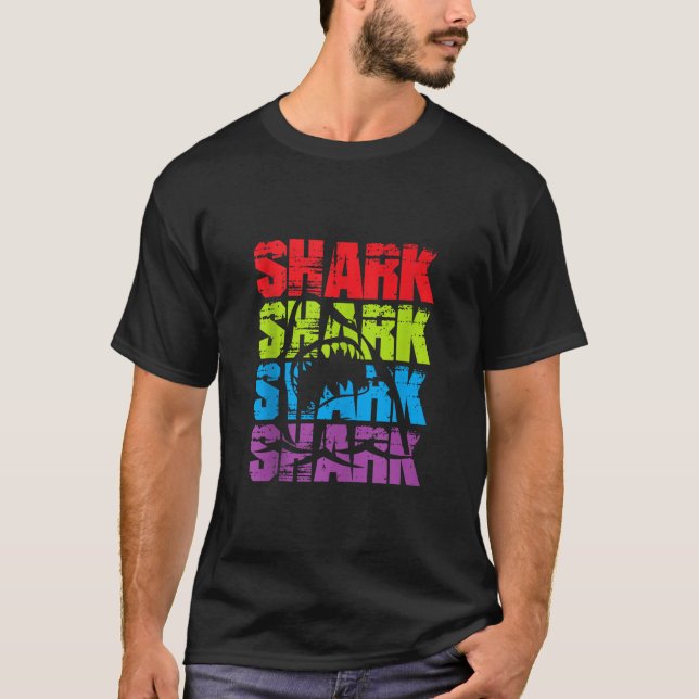 T-shirt requin requin requin requin Cool été Rechercher le (Devant)
