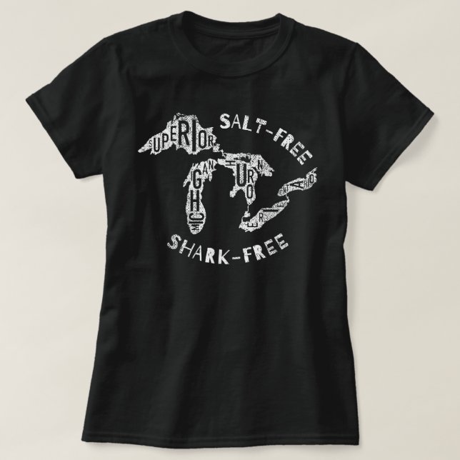 T-shirt Requin sans sel Gratuit Grands Lacs (Design devant)