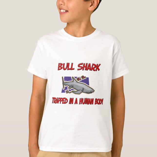 T-shirt requin taureau piégé dans un corps humain (Devant)