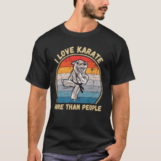 T-shirt Requin Vintage Classique J'aime Plus le Karaté que