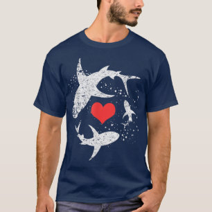T-shirt Requin vintage Silhouette Tigre de requin Tigre Sh