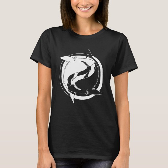 T-shirt requin Yin Yang (Devant)
