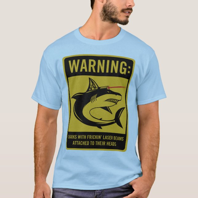 T-shirt requins avec des rayons laser de frickin joints (Devant)