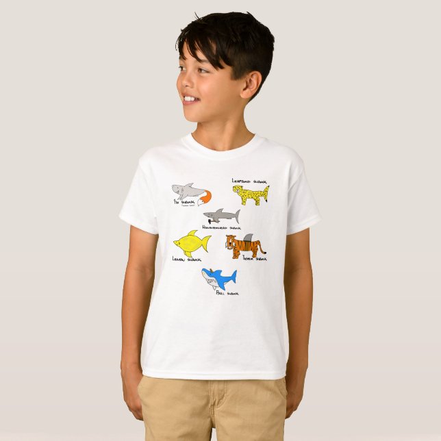 T-shirt Requins comiques pour le kidz (Devant entier)