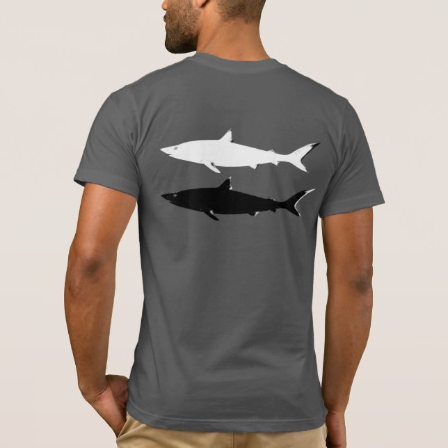 T-shirt requins de natation noir et blanc (Dos)