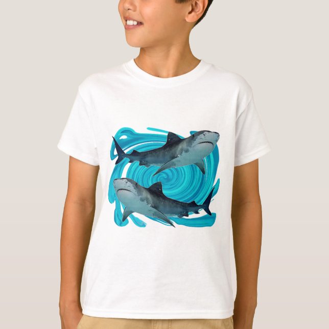 T-SHIRT REQUINS DE TIGRE JUMEAUX (Devant)