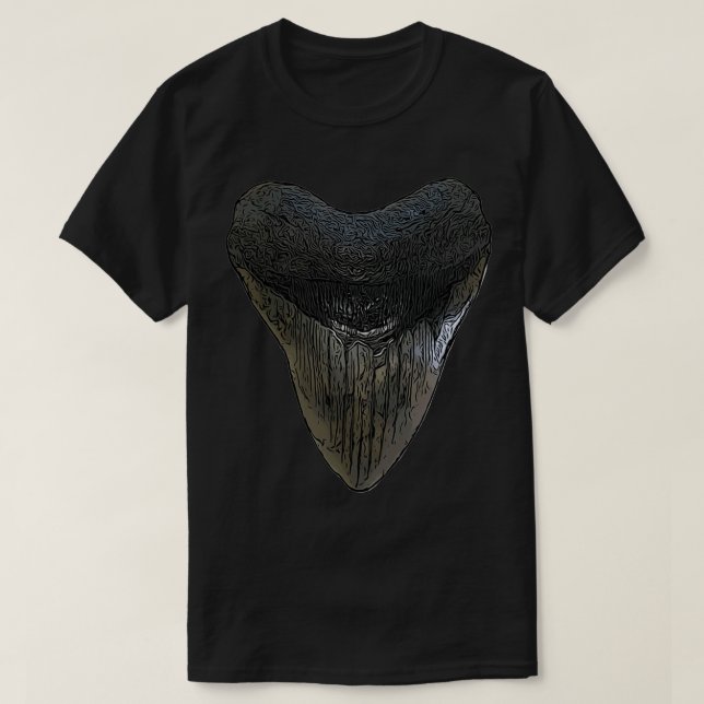T-shirt Requins dent Megalodon Fossil (Design devant)