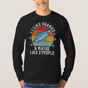 T-shirt Requins Et 3 Personnes Pêche Extérieure Voyageant