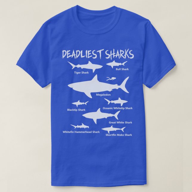 T-shirt Requins Les Plus Mortels De Tous Les Temps (Design devant)