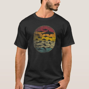 T-shirt Requins Poisson Océan Animaux Nature Style Rétro