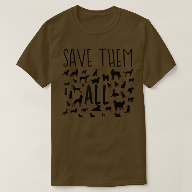 T-shirt Rescue Dog T save them all  (Design devant)