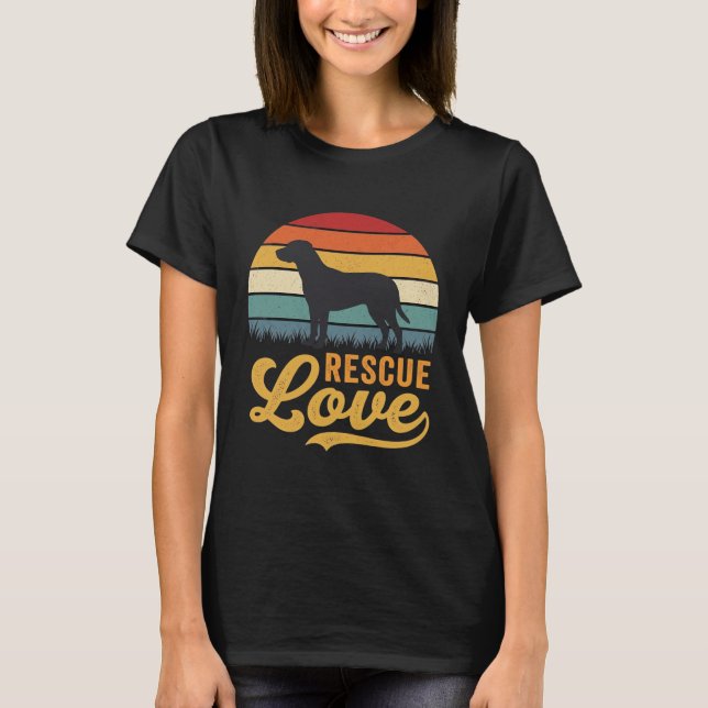 T-shirt Rescue Love Retro Dog Sunset_1 (Devant)
