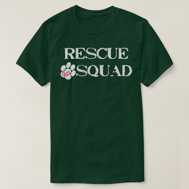 T-shirt Rescue Squad Dog Paw Heart For Men Women (Design devant)