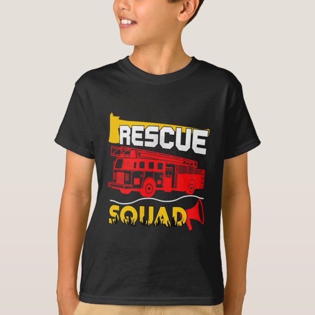 T-shirt Rescue Squad Lifesaver Fireman Gift Proud Firefigh (Devant)