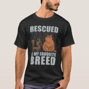 T-shirt Rescued Est Ma Race Préférée Chats Refuge Pour Ani