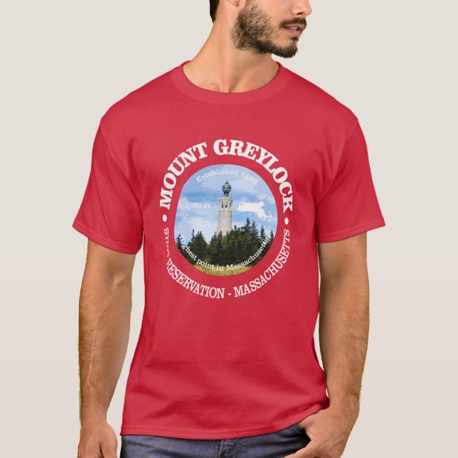 T-shirt Réserve d'État du mont Greylock format géant (Devant)