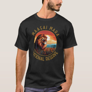 T-shirt Réserve nationale de Massai Mara Lion Retro désorg