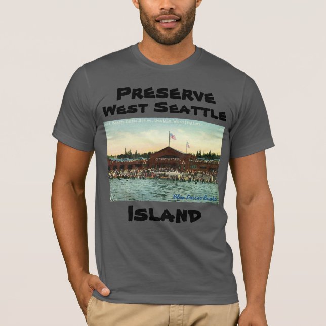 T-shirt Réserve West Seattle Island Alki Beach Bath House (Devant)
