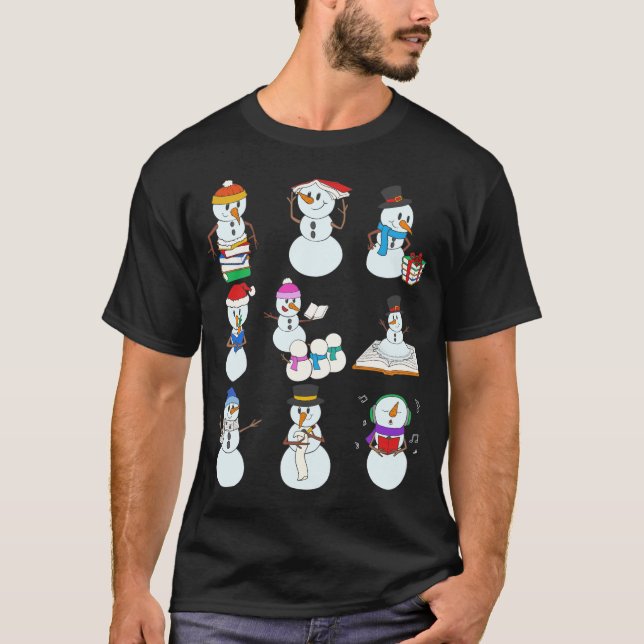 T-shirt Réserver Chemise, Snowman Livre Casquette Histoire (Devant)