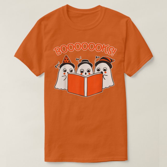 T-shirt Réserver Halloween T Cute Ghost Lecture Librairie  (Design devant)