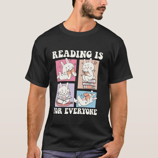 T-shirt Réserver Super Bunny Art Reading est pour chaque (Devant)