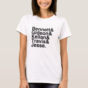 T-shirt Réservez l'ami Bennett, Gideon, Kellan, Travis…