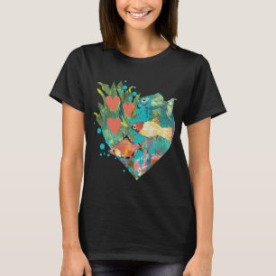 T-shirt Réservoir artistique de poissons Cœur sacré Poisso