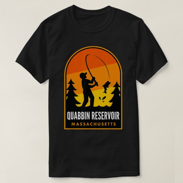 T-shirt Réservoir de Quabbin Massachusetts Pêche (Design devant)