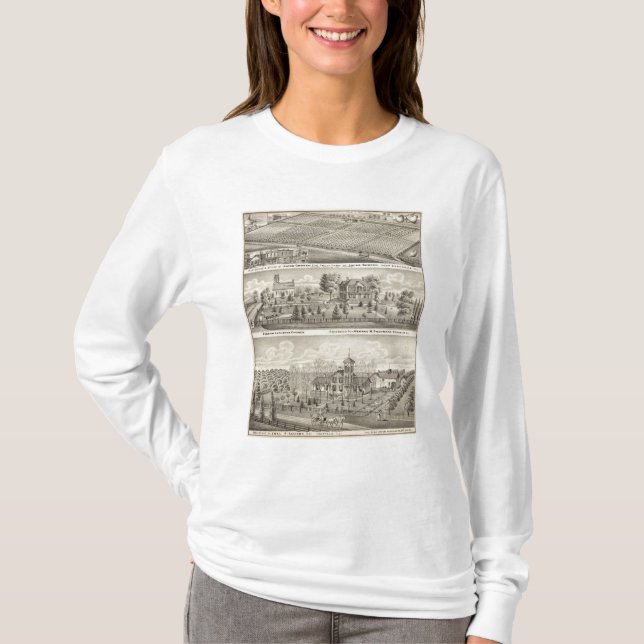 T-shirt Résidences, fermes et église (Devant)