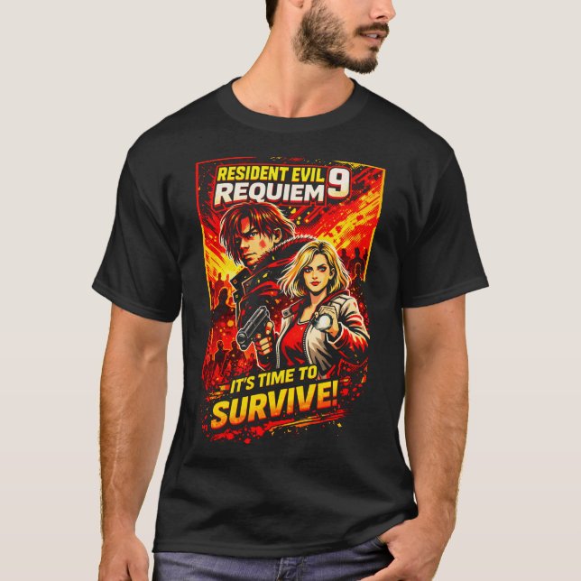 T-shirt Resident Dark Evil Funny Requiem Art 83 | Basic Da (Devant)