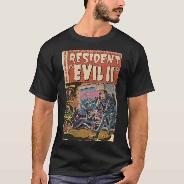 T-shirt Resident Evil 2 fan art Comic book cover boy frien (Devant)