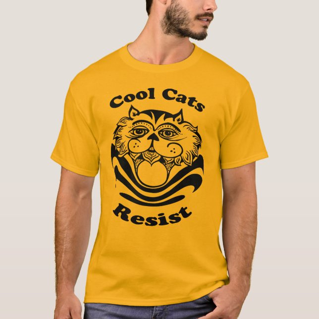 T-shirt Résiste aux chats cool (Devant)