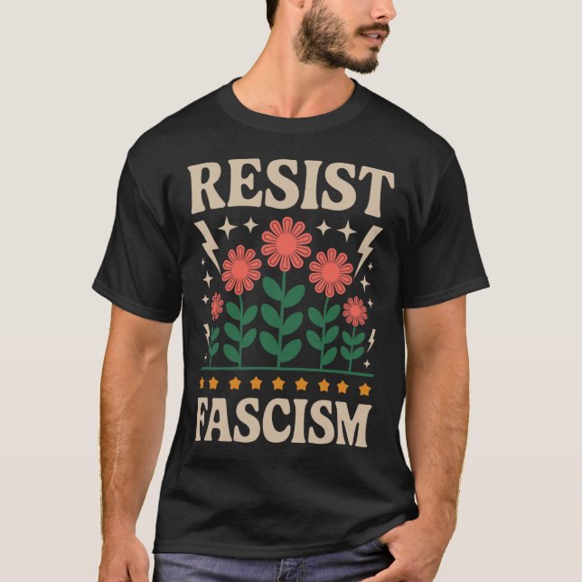 T-shirt Résister à la protestation contre le fascisme Trum (Devant)