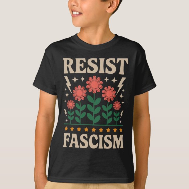T-shirt Résister à la protestation contre le fascisme Trum (Devant)