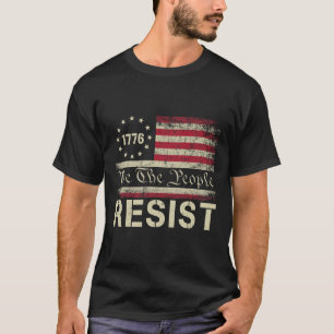 T-shirt Résister À Trump Manifester Contre Le Drapeau Poli