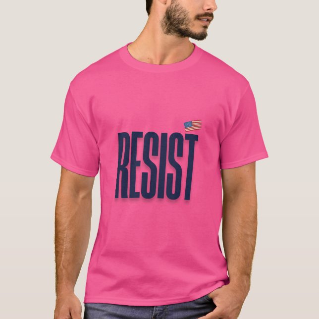 T-shirt RÉSISTER À UN Drapeau Américain - Déclaration de p (Devant)