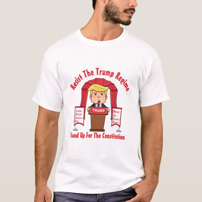 T-shirt Résister Au Régime Trump (Devant)