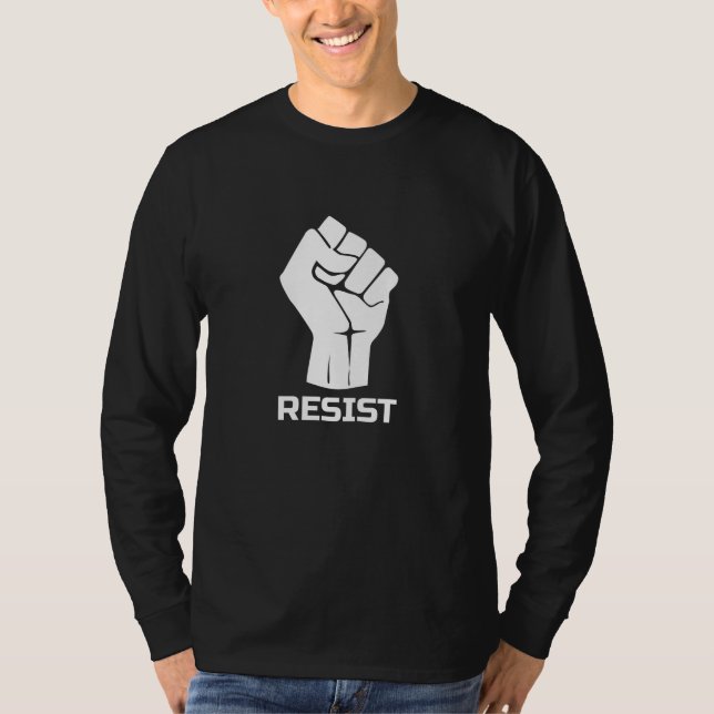 T-shirt Résister avec le poing - en blanc (Devant)