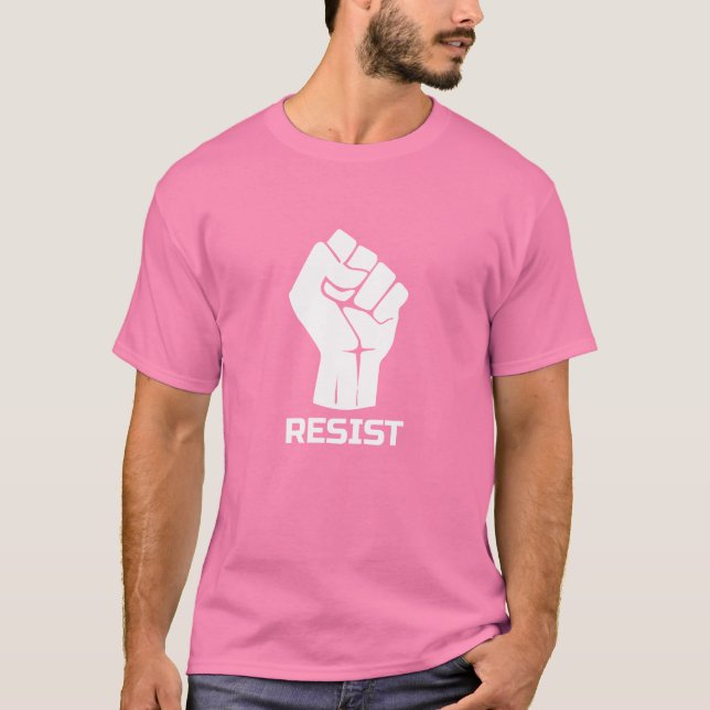 T-shirt Résister avec le poing - en blanc (Devant)