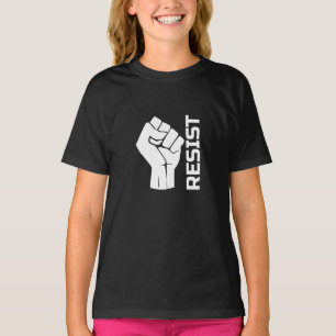 T-shirt Résister avec le poing - en blanc 0002