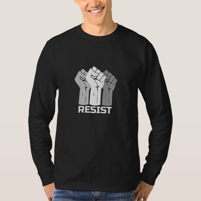 T-shirt Résister avec le poing - en blanc 0003 (Devant)