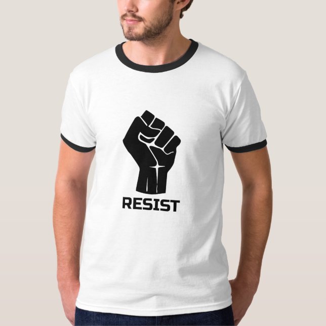 T-shirt Résister avec le poing - en noir (Devant)